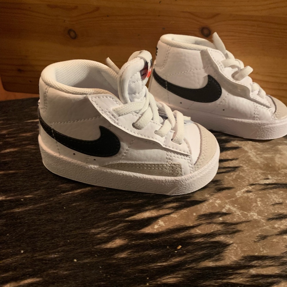 Nike White and Black High-Top Sneakers